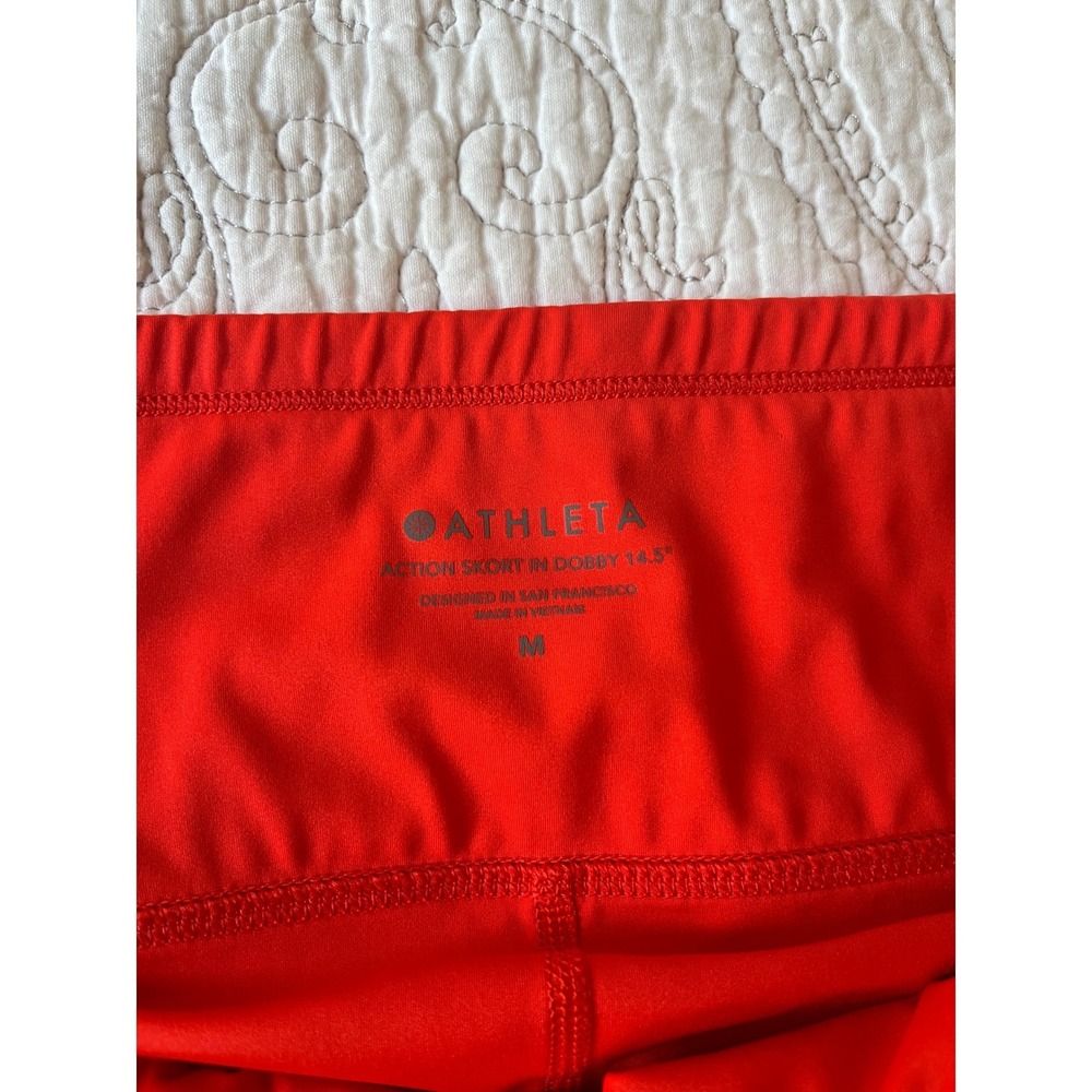 Athleta Action Skort Orange Red Dobby Vermillion Active Tennis Golf Women's M - Picture 3 of 11